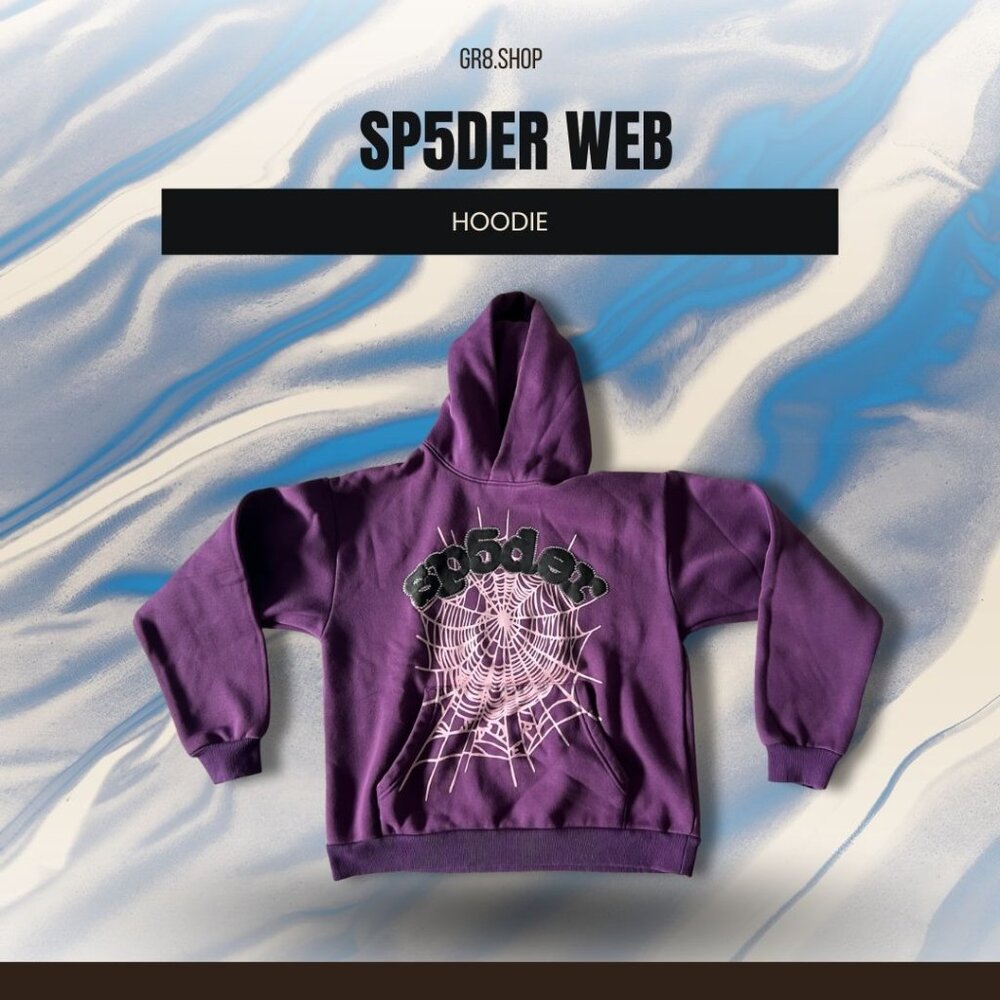 Sp5der Web Purple Hoodie Medium 100% Cotton Designed In USA Unisex Casual Wear S